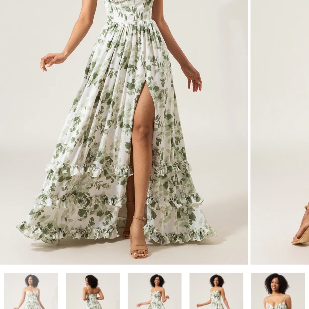Floral Green Maxi Dress